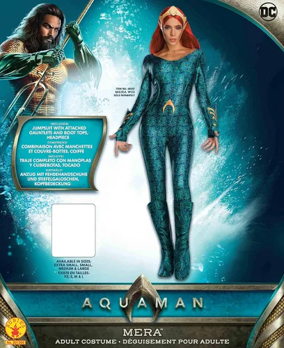 Vista 2 de Rubies Disfraz de Mera Deluxe para mujer de Aquaman Movie para adultos Multi