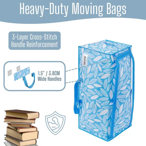 Vista 56 de VENO Paquete de 6 bolsas de mudanza resistentes con correas de mochila, cremalleras y asas, bolsas de embalaje extragrandes para artículos