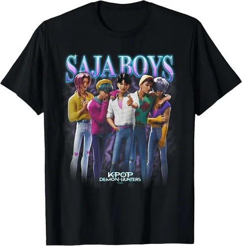 Vista 3 de Kpop Demon Hunters Camiseta Saja Boys Heartthrob con licencia