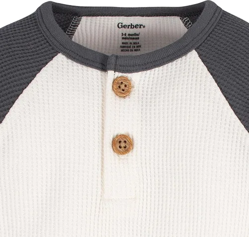 Vista 4 de Gerber Mamelucos Henley de manga larga para bebé (2 unidades)