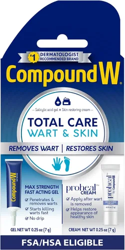 Vista 10 de Compound W Removedor de verrugas de gel de acción rápida de máxima resistencia, 0.25 onzas, paquete de 2 Fast Acting, Liquid Wart Remover