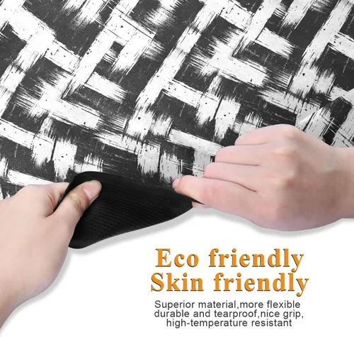 Vista 3 de Black White Blocks Yoga Mat Non Slip Thick Kids Eco Friendly Rubber Workout Foldable Yoga Mat Women Exercise