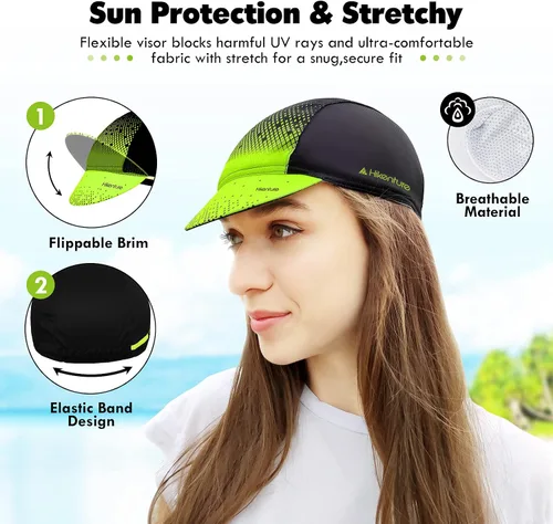 Vista 6 de Hikenture Cycling Cap for Men and Women,Bike Hat with Visor Summer Sun Hat