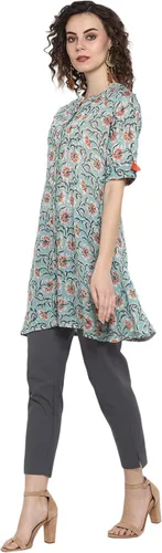 Vista 5 de Janasya Kurti indio de algodón puro para mujer