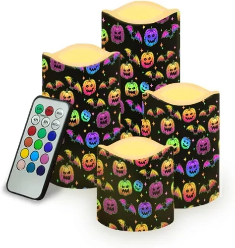 Vista 44 de Jeiento American Flag Flameless Candles 4 Pack 4th of July Home Decoration Flower American Flag LED Candles Battery Operated with Timer Remote