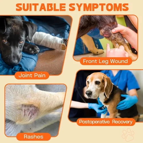 Vista 3 de Funda de recuperación para perro para pierna delantera, manga de pierna de perro individual para dejar de lamer, protección transpirable para dolor