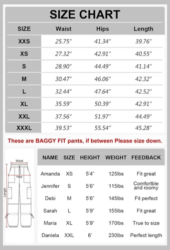 Vista 9 de Y2K Cargo Pants Women Baggy - Pantalones de paracaídas para mujer
