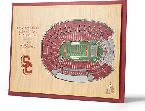 Vista 60 de YouTheFan - Póster para pared de la NCAA, vista de estadio en 3D de 5 niveles, Marrón