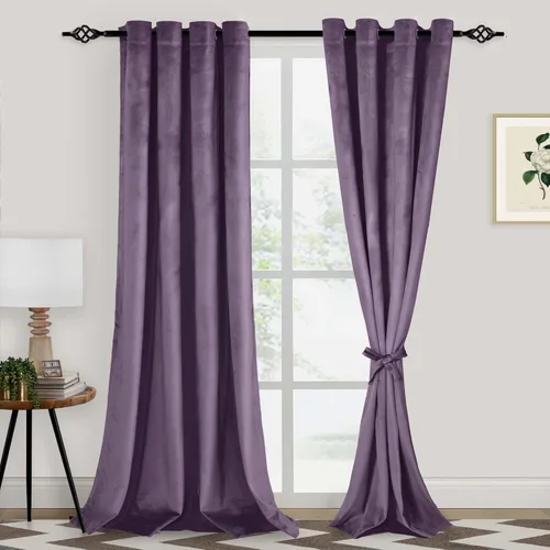Vista 68 de XWZO Cortinas de terciopelo azul de 63 pulgadas de largo, elegantes cortinas de lujo suaves para sala de estar, aislamiento térmico, oscurecimiento