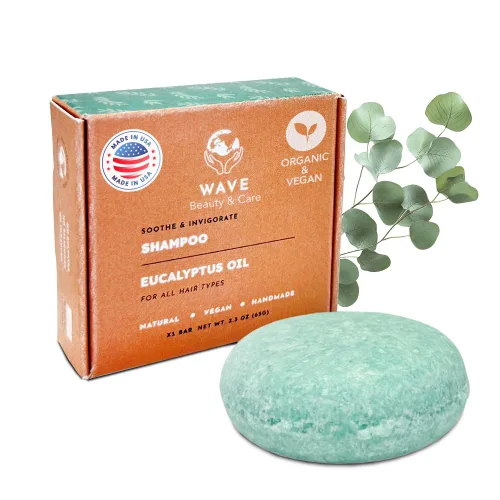 Vista 10 de Wave - Barra de champú de aceite de argán – Barra vegana hidratante y hecha a mano para cabello brillante, champú natural, orgánico y sin OMG