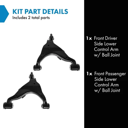 Vista 294 de Conjunto de Brazo de Control Inferior Delantero y Junta Esférica TRQ para Lado del Conductor y del Pasajero 2 Piezas Compatible con Ford Mustang GT