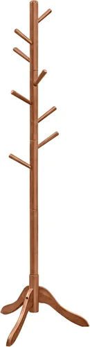 Vista 11 de VASAGLE Perchero de Madera Maciza, Perchero de Pie en Forma de Árbol con 8 Ganchos, 3 Opciones de Altura, para Ropa, Sombreros, Bolsos, Sala