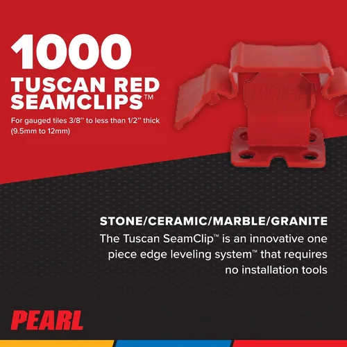 Vista 2 de Tuscan Pearl Seamclip Truspace Red Azulejos de 3/8" a 1/2" Caja de 1000
