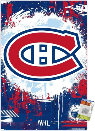 Vista 8 de Trends International NHL Montreal Canadiens - Póster de pared con logotipo Maximalist 23, 14.72 x 22.37 pulgadas, paquete de póster y alfiler premium