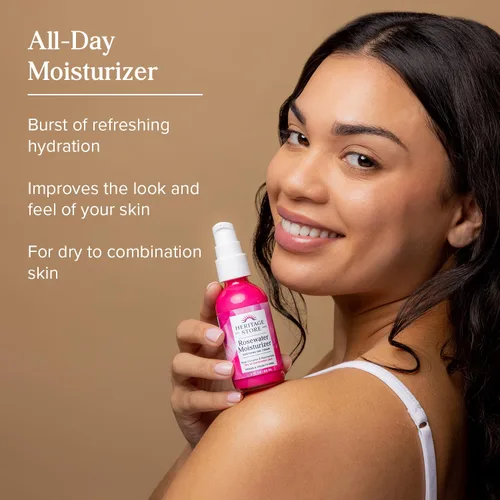 Vista 2 de HERITAGE STORE Hidratante facial de agua de rosas, gel hidratante calmante con complejo de rosas, niacinamida y ácido hialurónico, cuidado