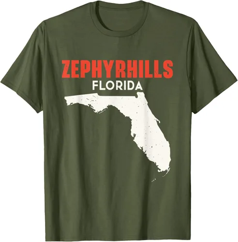 Vista 4 de Zephyrhills Florida USA State America Travel Floridian T-Shirt, Negro