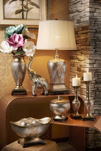 Vista 2 de OK Lighting Tazón decorativo Theos de 8" H con esferas