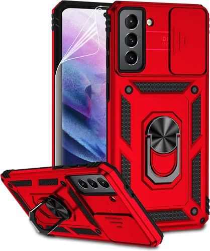 Vista 13 de Funda para Samsung Galaxy S21 con cubierta para lente de cámara, protector de pantalla HD, doble capa de grado militar, probada contra caídas