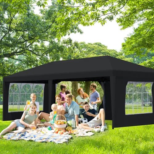 Vista 3 de FOOWIN Canopy - Tienda de campaña de 10 x 20 pies, tienda de campaña comercial con 6 paredes laterales extraíbles para fiestas con 12 estacas, 6