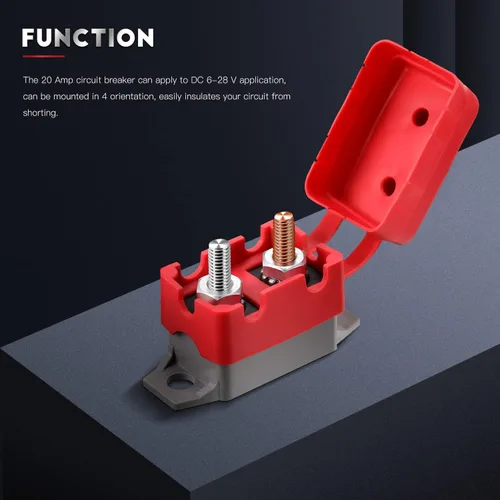Vista 4 de 4 Piezas de Interruptor de Circuito de Reinicio Automático DC 12V - 24V con Perno de Tornillo de Cubierta para Automotriz y Más (20 Amperios)