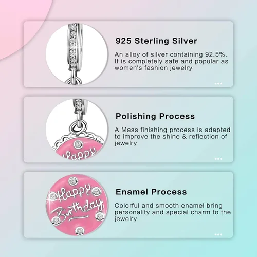 Vista 5 de LUXILLA Abalorio de plata de ley 925 para madre, hija, abuela, para familia, amor, madre, hija, abuela, para pulseras, collares, dijes, joyas