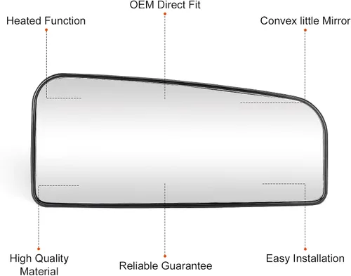 Vista 5 de Espejo retrovisor inferior izquierdo del conductor y pasajero derecho de repuesto para Ford F150 2015-2020, F250 F350 Super Duty F450 F550 2017-2020