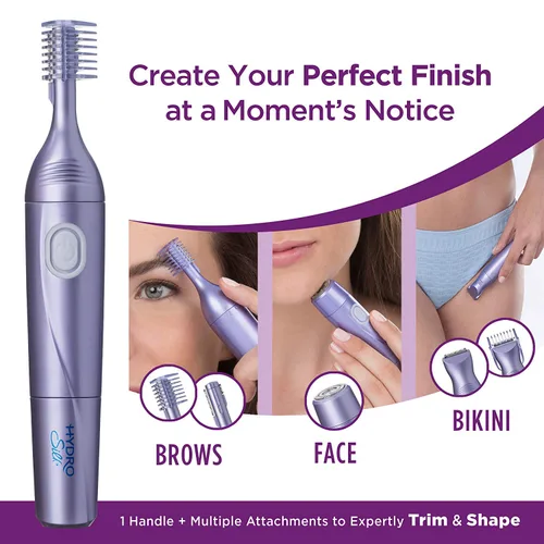Vista 4 de Schick Hydro Silk Recortadora de acabado perfecto, kit de aseo 8 en 1 para mujer