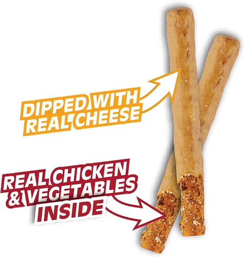 Vista 5 de SmartBones Palitos de pretzel bañados con queso real, 8 unidades, masticables sin cuero crudo para perros, (paquete de 6), conteo: 48