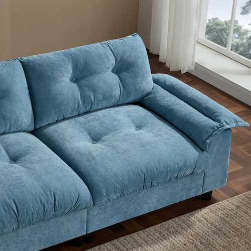 Vista 52 de Sofá modular moderno en forma de U de 115 pulgadas, juego de sofás tapizados grandes con asiento de almacenamiento, sofá cama convertible con diván