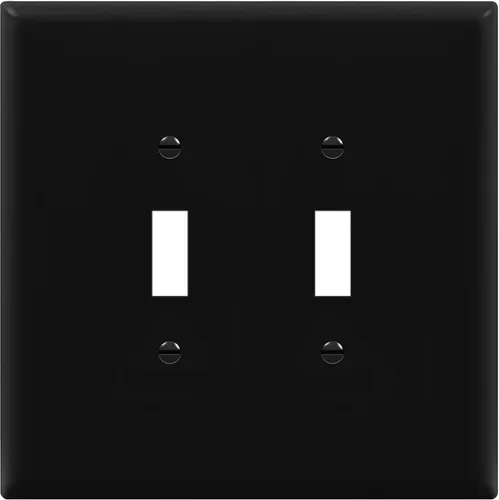 Vista 16 de ENERLITES Placa de Interruptor de Pared Doble, Placa de Interruptor de Palanca, 2-Gang Tamaño Mediano 4.88" x 4.92", Policarbonato Termoplástico