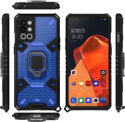 Vista 45 de Funda para 1+ Nord 2 5G, funda para OnePlus Nord 2 5G con funda de soporte, color azul