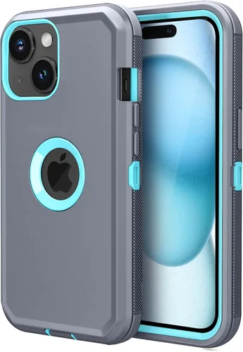 Vista 11 de Jiunai Funda para iPhone 14 Plus a Prueba de Golpes Antipolvo Protección de Servicio Pesado Protectora Antiarañazos de Doble Capa Resistente Rugosa