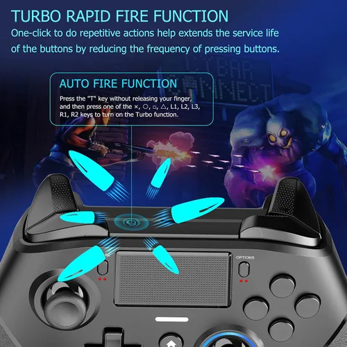 Vista 5 de Controlador inalámbrico Pro para PS4PS4 SlimPS4 Pro compatible con PC vapor Android e iOS MAC con botones traseros turbo vibración joystick de juego
