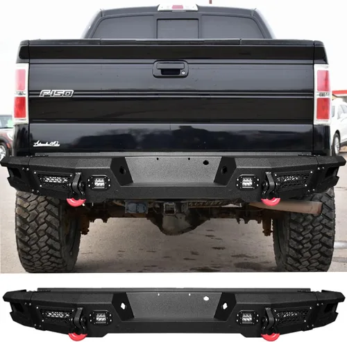Vista 13 de Vijay Parachoques trasero para Ford F150 1992-1997 con luces y anillos en D