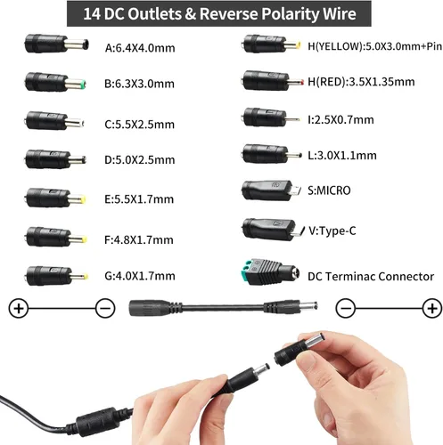 Vista 4 de Fuente de alimentación universal de 108 W, adaptador de conmutación de CC ajustable de 9 V ~ 36 V, convertidor de CA a CC de 100 V-240 V