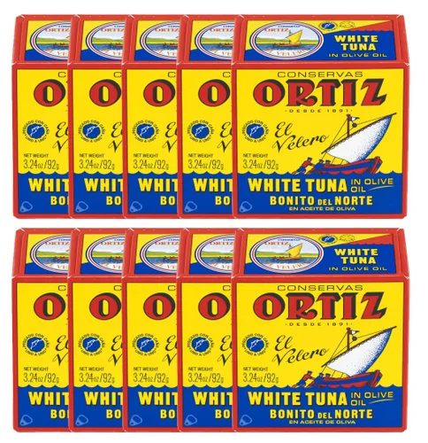 Vista 7 de Ortiz Atún blanco en aceite de oliva, rebanadas tiernas frescas, atún silvestre español, alto en proteínas y grasas Omega 3, excelente en ensaladas