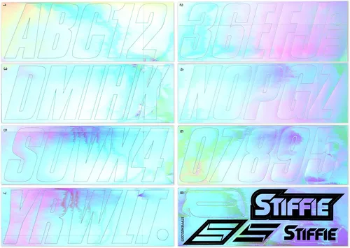 Vista 3 de STIFFIE Shift Chrome 3" Boat & PWC Registration Decals • Etiquetas Adhesivas Letras Números