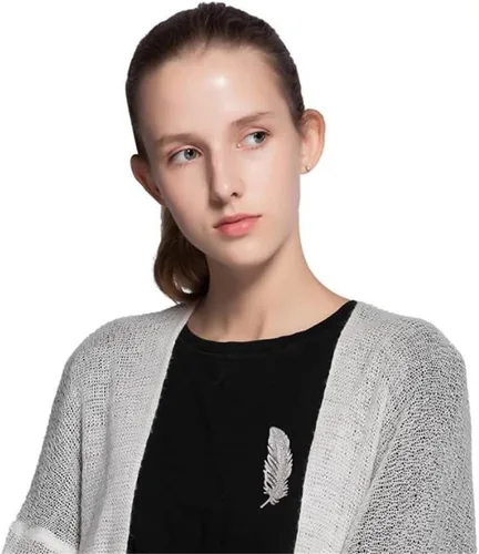 Vista 6 de Broche de plumas de cristal para mujeres y hombres con diamantes de imitación, broche de metal, accesorio de ropa, joyería, boda, fiesta nupcial