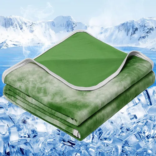 Vista 13 de inhand Manta refrescante de tamaño individual (60 x 80 pulgadas), mantas refrescantes para personas que duermen con calor, absorbe el calor