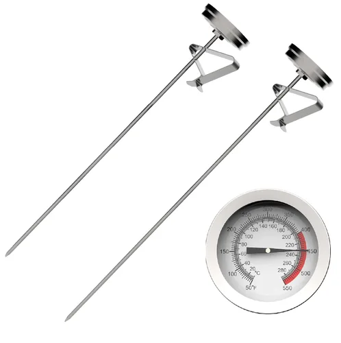 Vista 8 de Termómetro de aceite para freír caramelos/freír (paquete de 2) con sonda de 12 pulgadas y clip para olla, termómetro de cocina para freír velas