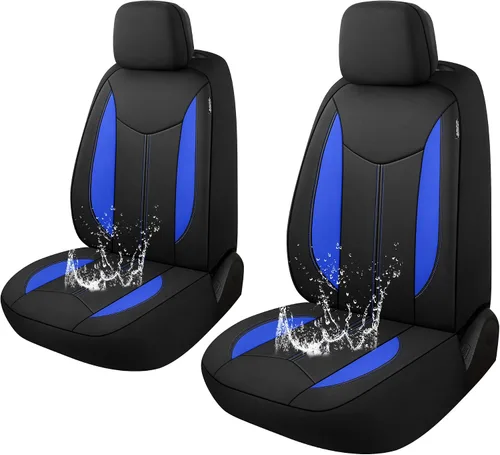 Vista 6 de CAROMOP Funda de neopreno para asiento de automóvil, 2 asientos delanteros, fundas de asiento impermeables para automóviles, ajuste universal
