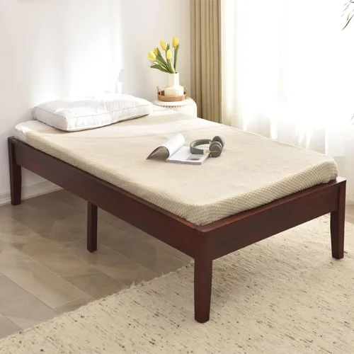 Vista 6 de Better Home Products Stella - Marco de cama individual de madera de pino maciza, color caoba