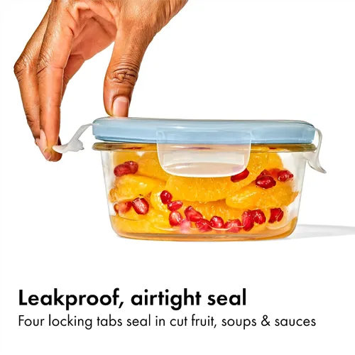 Vista 2 de OXO Good Grips Smart Seal 1-Cup Glass Food Storage Container - Arctic Blue