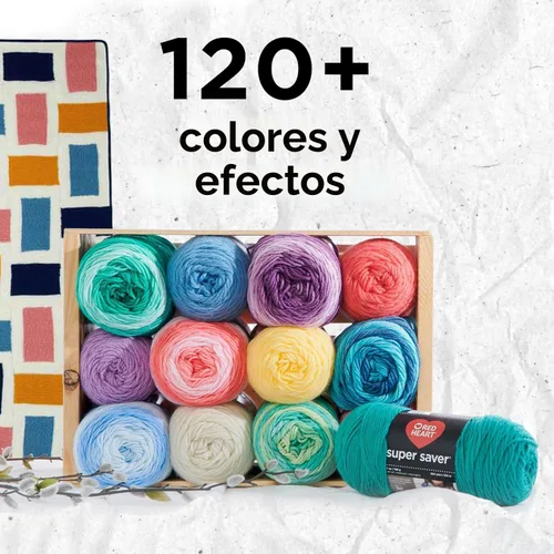 Vista 7 de Red Heart Super Saver - Ovillo para ganchillo y tejer, mar de Aruba, paquete de 3