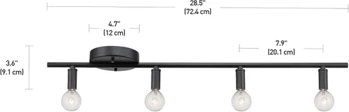 Vista 7 de Globe Electric 59968 Monroe - Iluminación de riel de perfil delgado de 4 luces, negro mate, bombilla no incluida