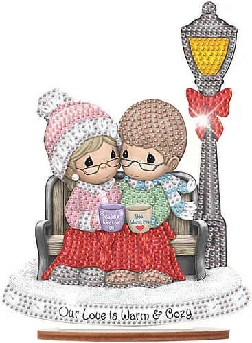 Vista 13 de Kits de adornos de escritorio de pintura de diamante para adultos, ángel mamá, sosteniendo bebé, arte de diamante por números, decoraciones