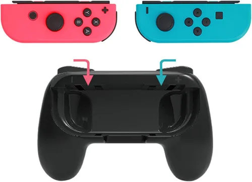 Vista 2 de Funda de agarre para Nintendo Switch JoyCon Controladores Grip OLED Modelo para Joycon Switch OLED Grip NS JoyCon Switch OLED Grip Negro