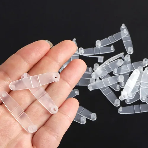 Vista 2 de 100 piezas de anillos de plástico para conector, pestañas planas para llavero a presión, botón de hebilla transparente para tarjetero, soporte