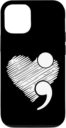 Vista 28 de Suicide Awareness - Suicide Prevention Heart Semicolon Gift Case for iPhone 17