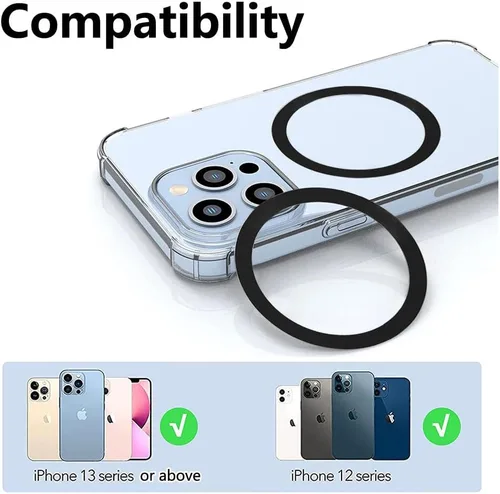 Vista 5 de Kinizuxi Mag Safe Ring 360 - Paquete de 6 calcomanías Mag Safe para imán de seguridad Mag, kit de conversión magnética universal para iPhone